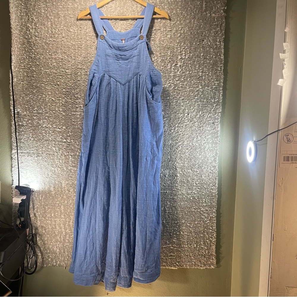 Free People Free-Est Sun-Drenched Overalls Jumpsuit Wide-Leg Slouchy XS Bohemian - Picture 2 of 13